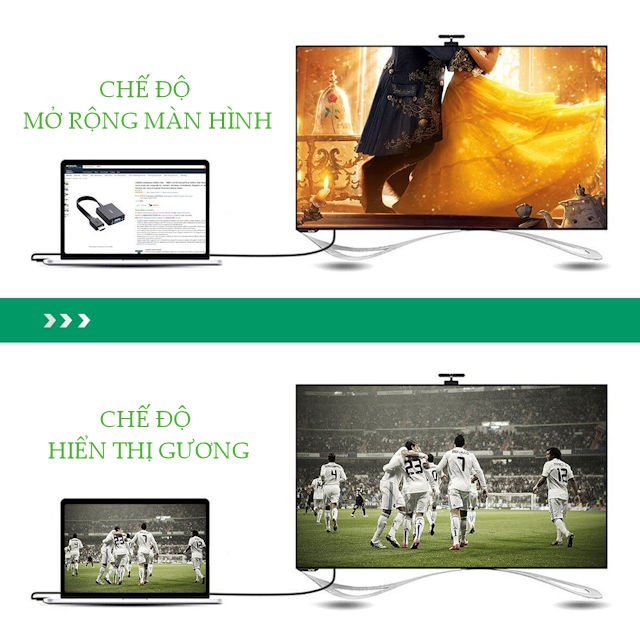 Cáp chuyển đổi HDMI sang VGA dây dẹt tích hợp cổng Audio 3.5mm + Micro USB hỗ trợ nguồn ngoài UGREEN MM103 Cáp chuyển đổi HDMI sang VGA dây dẹt tích hợp cổng Audio 3.5mm + Micro USB hỗ trợ nguồn ngoài UGREEN MM103