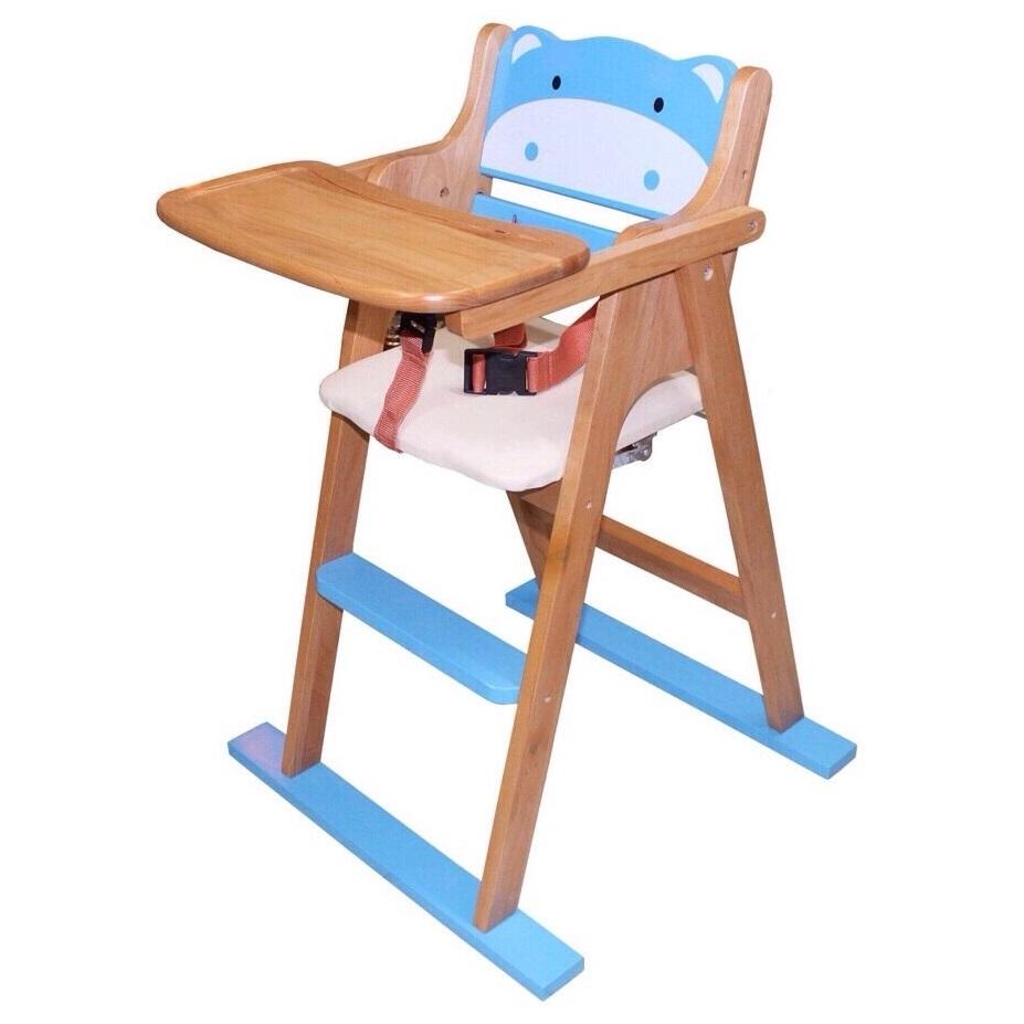 Ghế ăn trẻ em bằng gỗ Song Son xanh dương