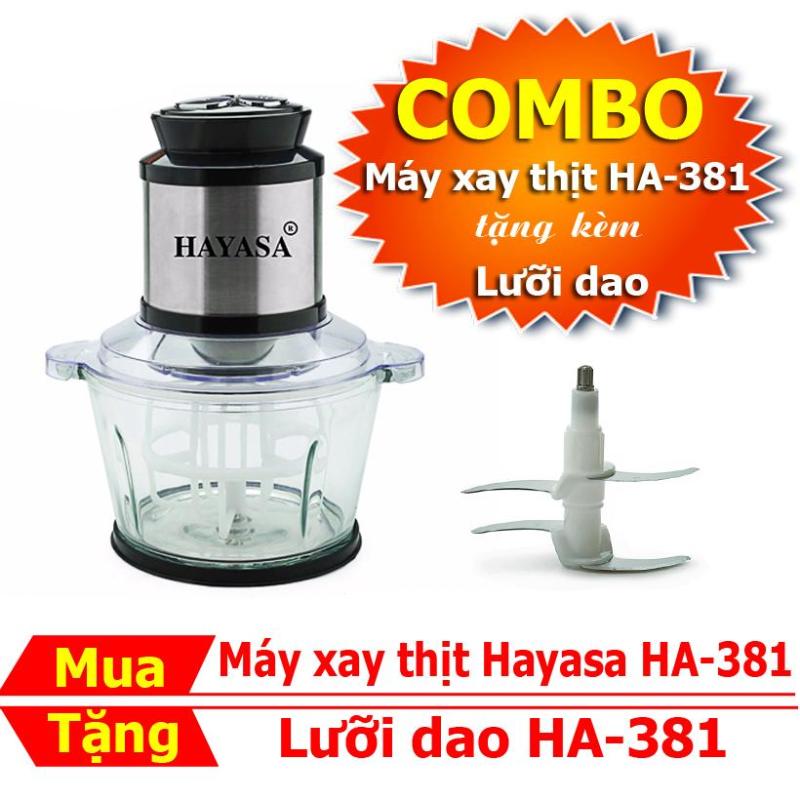 Giá bán COMBO Máy xay thịt đánh trứng đa năng Hayasa HA-381 kèm lưỡi dao - Hãng phân phối chính thức