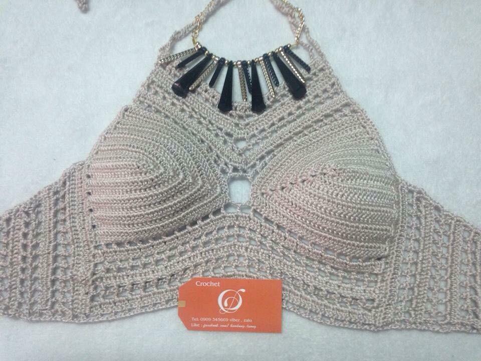 Áo bikini len móc tay