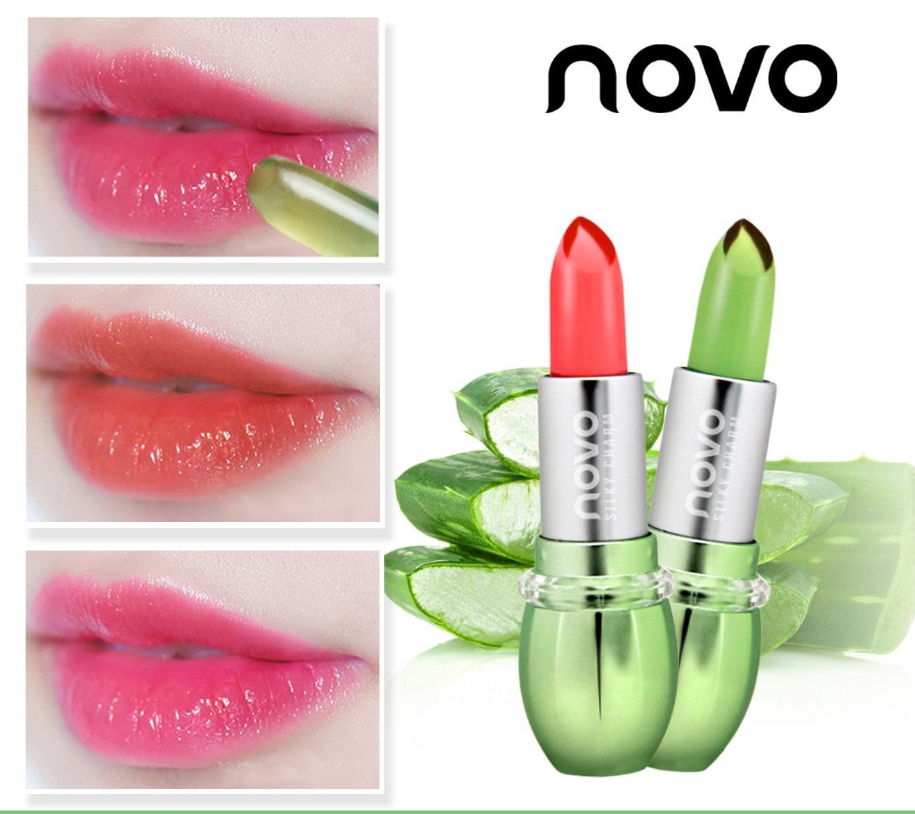 Son dưỡng môi dạng thạch Novo Aloevera 5196 Authentic chiết suất lô hội