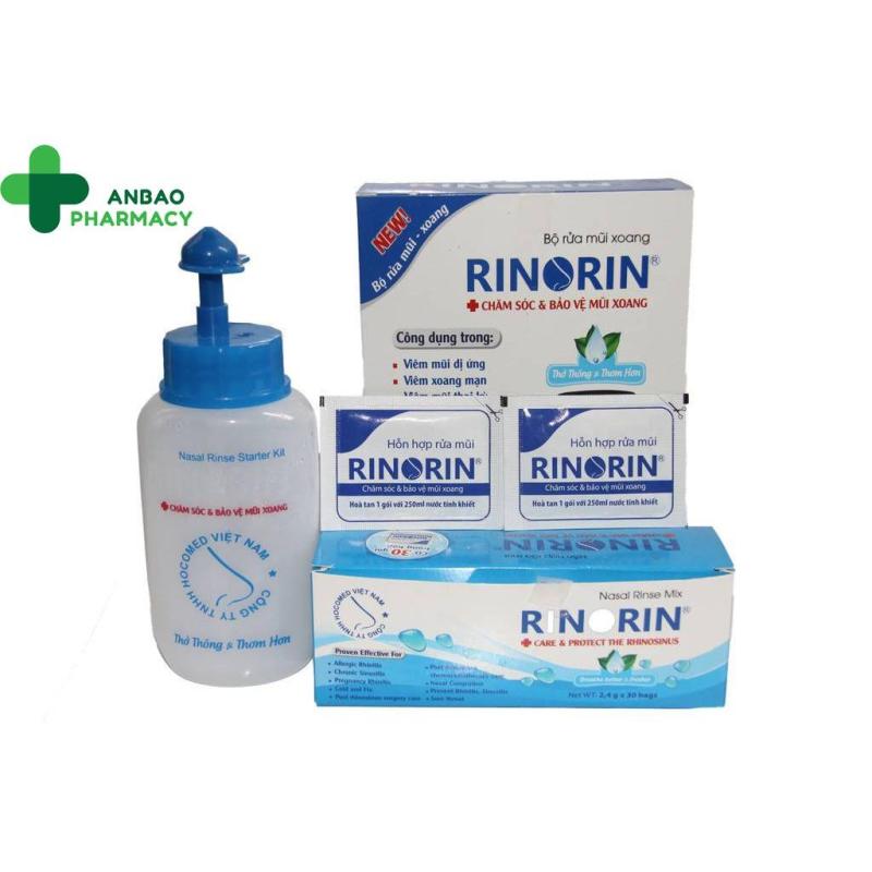 Bộ rửa mũi RINORIN 30 gói muối nhập khẩu