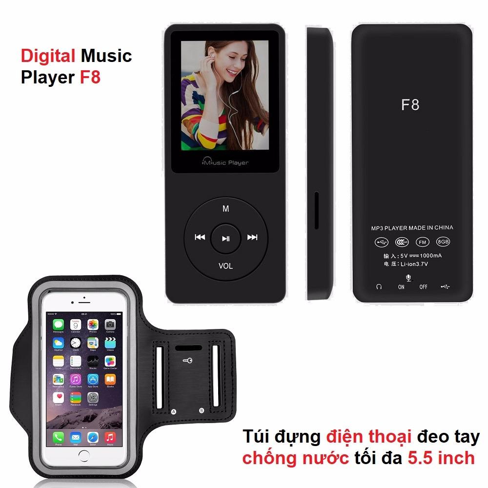 Máy nghe nhạc kĩ thuật số cao cấp F8 Tặng kèm Túi đựng điện thoại/ Máy nghe nhạc đeo tay cực tiện