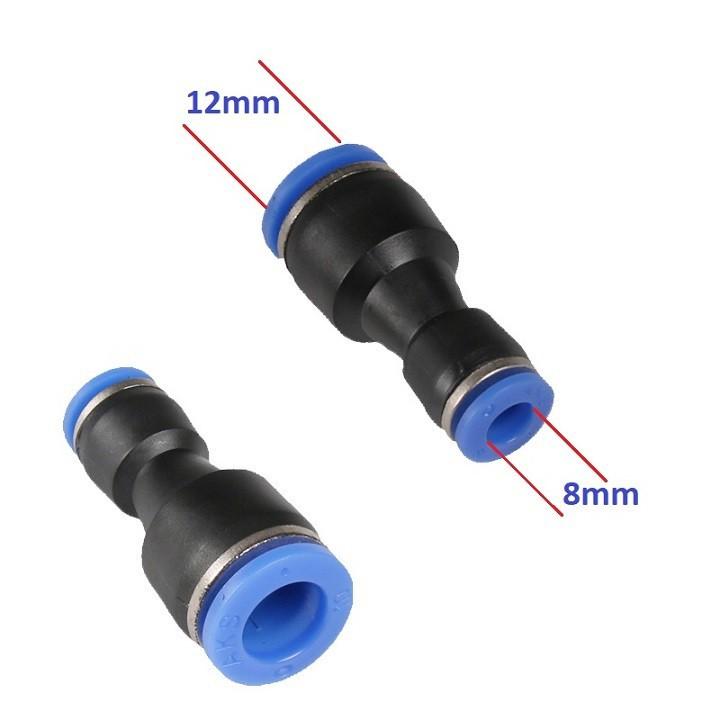 Set 2 đầu nối thẳng ống phun sương 12mm với ống 8mm