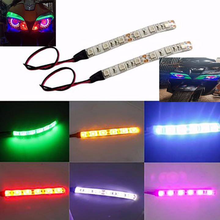 Cặp led dây 6 nhân độ đèn dermi xe máy