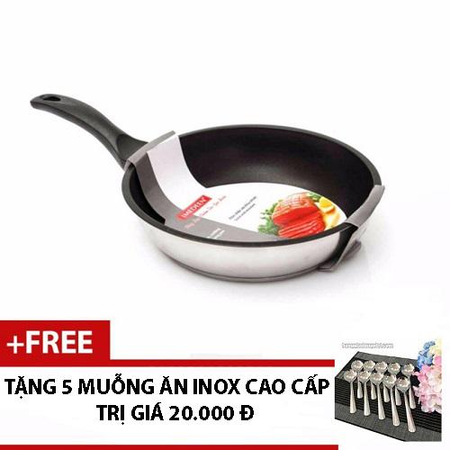 Chảo chống dính bếp từ 3 đáy fivestar Standard 22cm. tặng 5 muỗng inox cao cấp