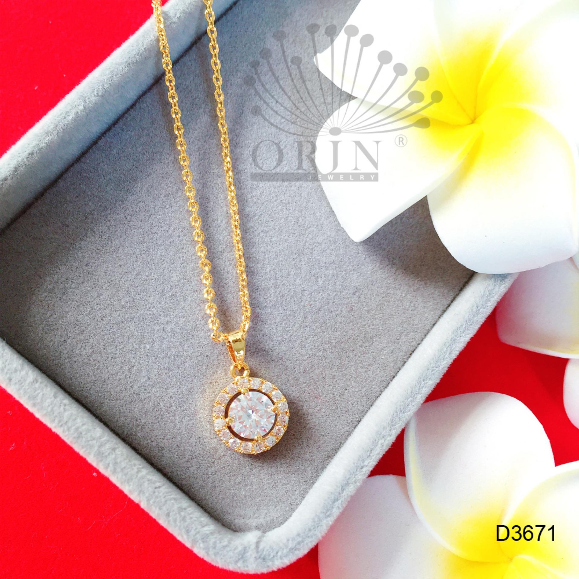 Dây chuyền đá tròn cao cấp thời trang nữ đính đá sang trọng Orin D3671 thời thượng