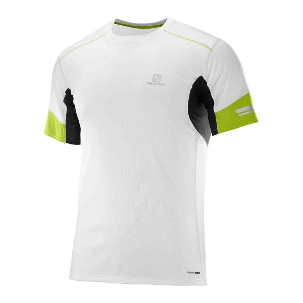 Áo thun thể thao nam agile ss tee m white/lime green - l39261000