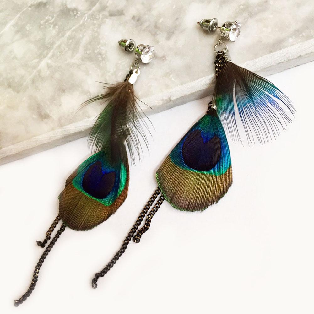 Đẹp accessories - bông tai lông vũ tua rua cá tính