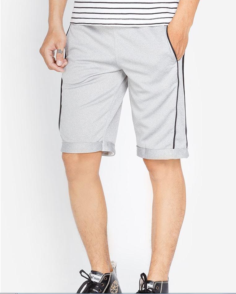 Quần short thể thao nam 2 sọc hông có size lớn Phúc An N0001 (Xám)