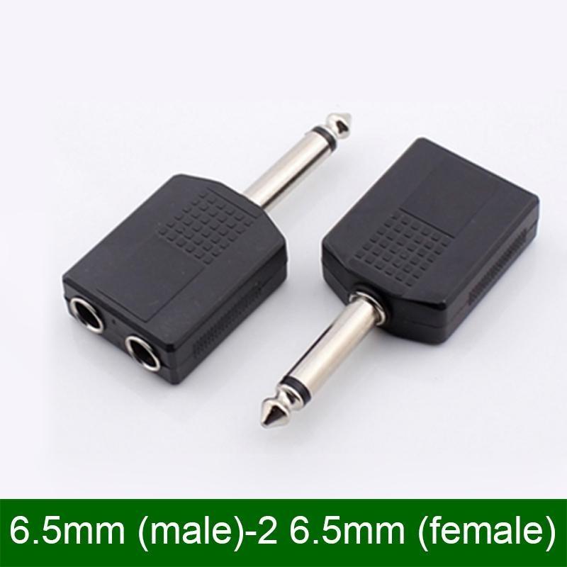 Đầu jack chuyển 6.5/6.35mm ra 2 đầu màu đen