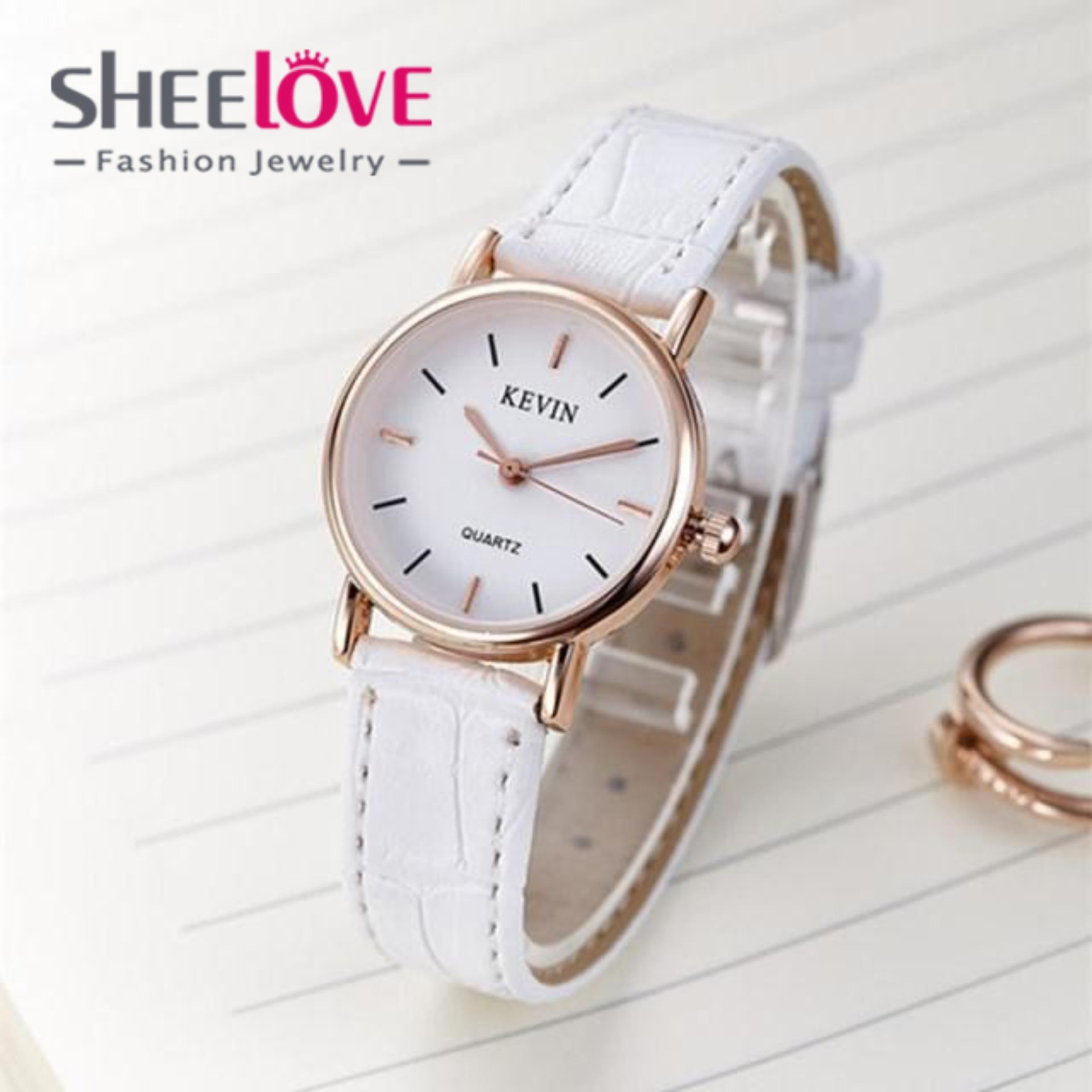 Đồng hồ nữ Giá tốt Kevin mặt tròn không có số dây da Cao cấp Quà tặng Tình yêu thời trang Hàn Quốc WH-6566 (kiểu mặt nhỏ)