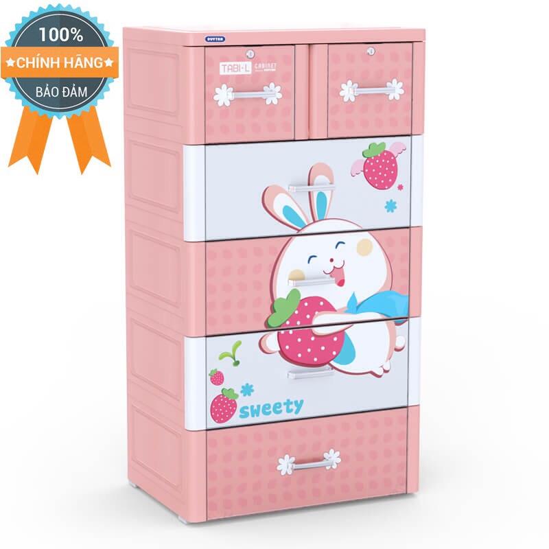 [HCM]Tủ nhựa Duy Tân TABI-L 5 tầng Hồng Thỏ Dâu 2019-GIAO NHANH 2H LIÊN HỆ SHOP