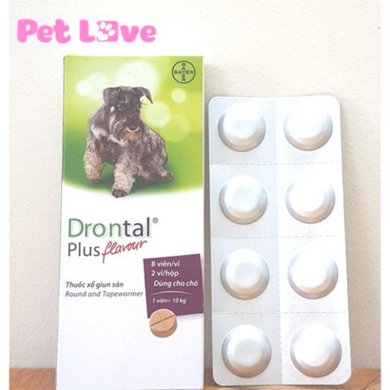 1 hộp Drontal Plus Flavour (16 viên) xổ giun sán trên chó