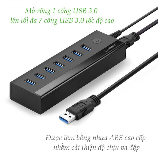 Bộ chia Hub USB 3.0 7 cổng UGREEN US219 Bộ chia Hub USB 3.0 7 cổng UGREEN US219