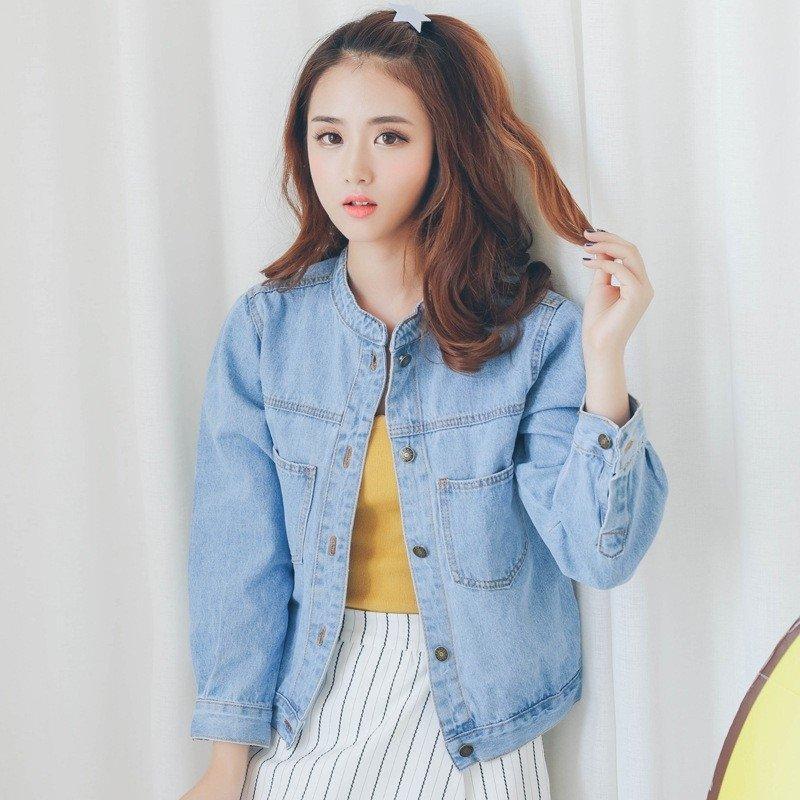 ÁO KHOÁC JEAN NỮ CỔ TRỤ THỜI TRANG CHẤT LIÊU ĐẸP