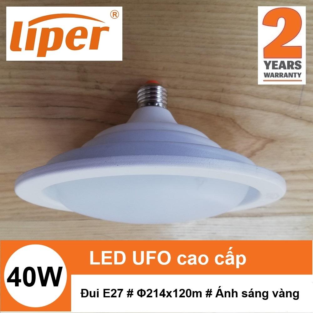 Bóng đèn led ufo 40w ánh sáng vàng đui xoáy e27 liper lpuf-40a-01
