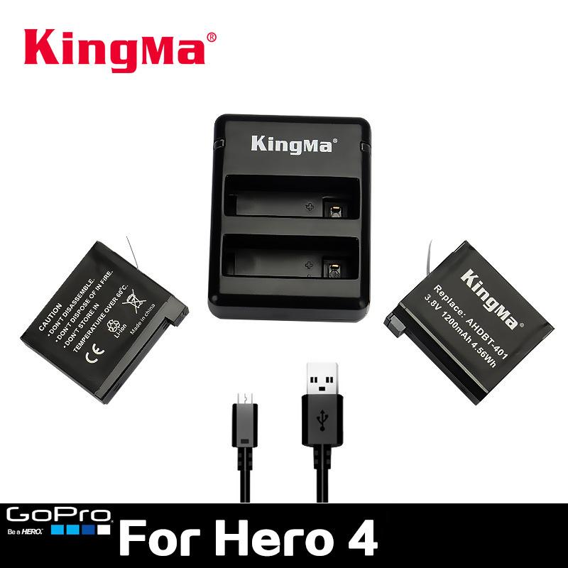 Combo sạc đôi + 2 viên pin hàng Kingma cho Gopro hero 4
