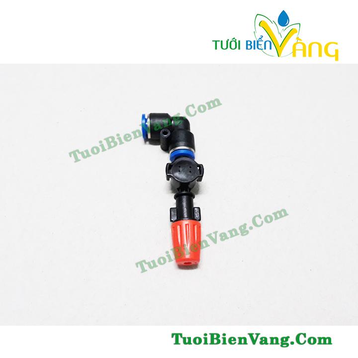 2 béc phun sương đơn cuối nối góc ống hơi 8mm có van áp
