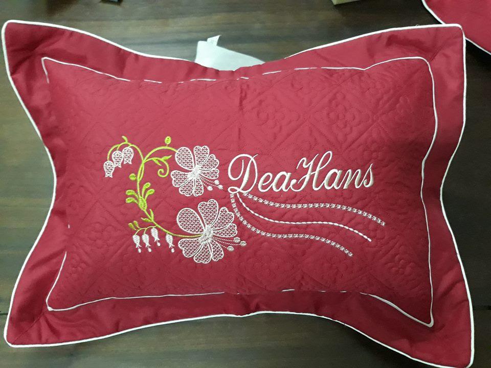 Bộ 2 áo gối trần bông thêu vi tính