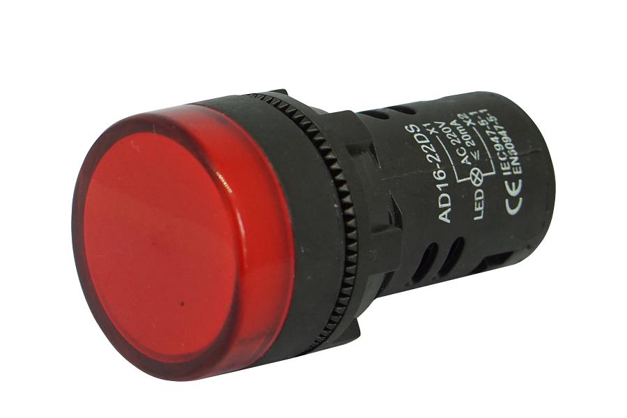 Đèn led pha lắp tủ điện Ø 22mm 220v (đỏ)