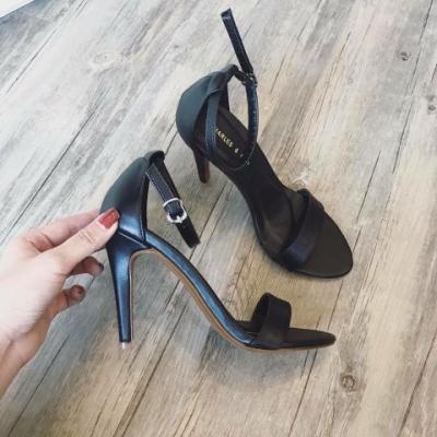 [HCM]Giày Cao gót nhọn đen mờ quai ngang mờ 8p  CG-0130