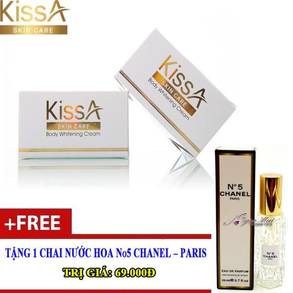 Kem dưỡng trắng da toàn thân Collagen KissA Skin Care - Body Whitening cream (200g) + Tặng kèm 01 chai nước hoa No5 EDP (20ml) cao cấp