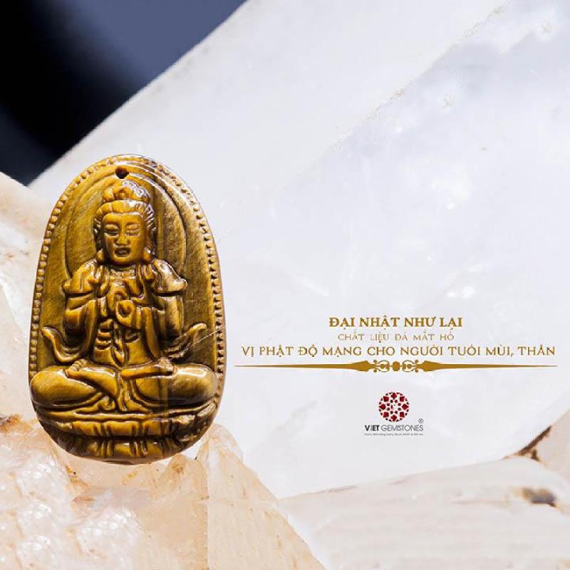 Mặt dây chuyền Như Lai Đại Nhật mắt hổ vàng - Phật bản mệnh cho người tuổi Mùi, Thân