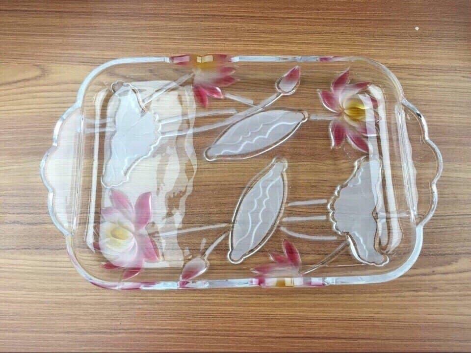 Khay thủy tinh cao cấp - Đỏ