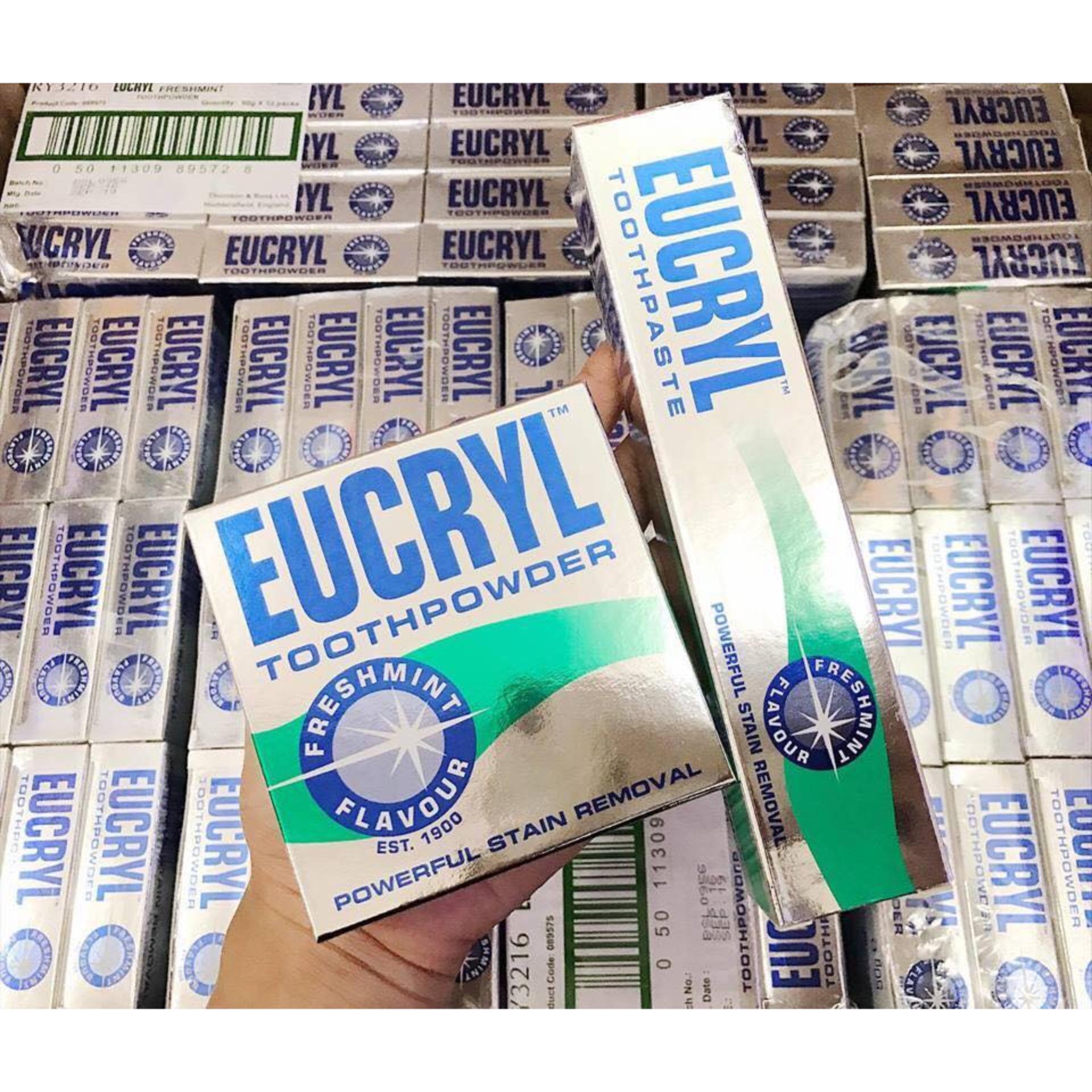 Bộ Đôi Kem - Bột Đánh Trắng Răng Eucryl Toothpaste 50ml