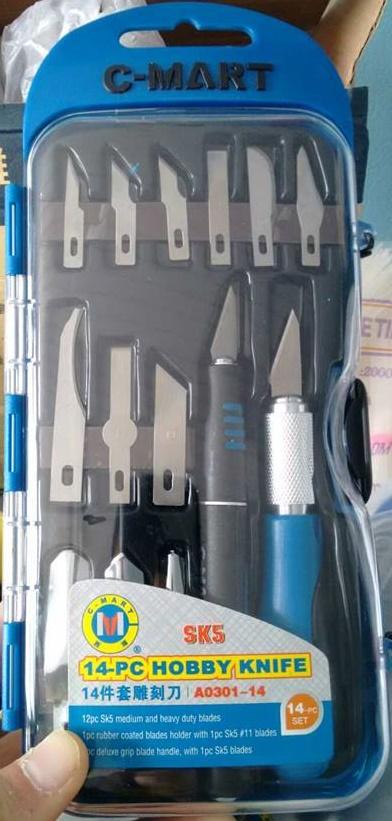 Bộ dao chiết ghép đa năng đài loan c-mart 14-pc hobby knife