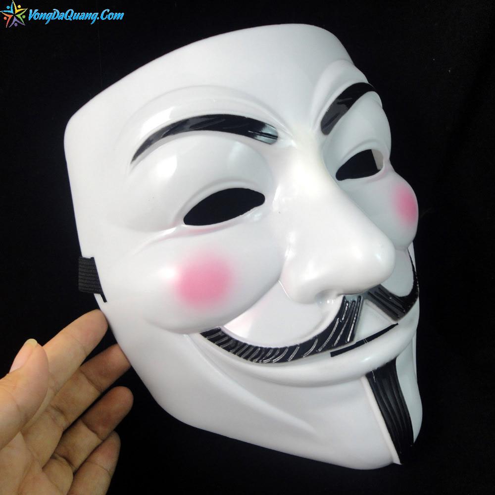 Mặt nạ Hacker - Anonymous - Guy Fawkes - Màu Trắng