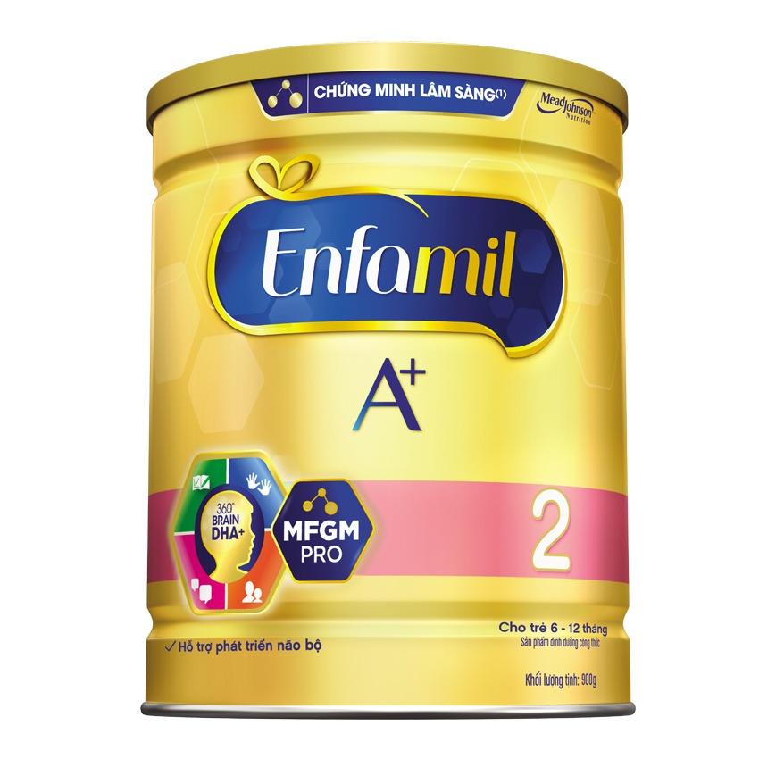 Sữa bột Enfamil A+ 2 360 Brain DHA+ và MFGM Pro 900g (6 - 12 tháng)