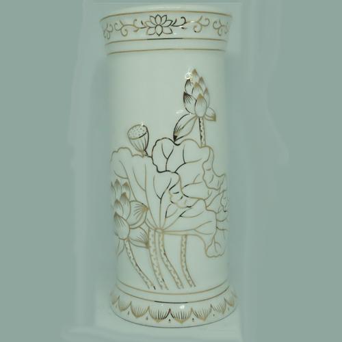 Bình bông bạch ngọc ống 8 inch pt0143