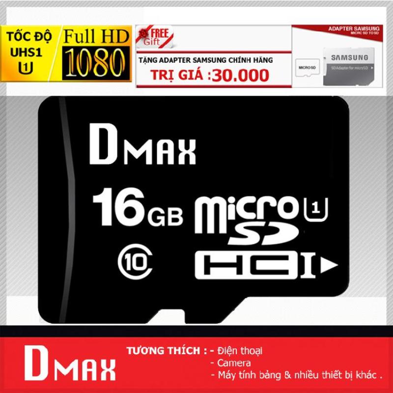 Thẻ nhớ 16GB tốc độ cao UHS1 U1, up to 90MB/s Dmax Micro SDHC class 10 - Bảo Hành 5 năm+ Tặng Adapter samsung