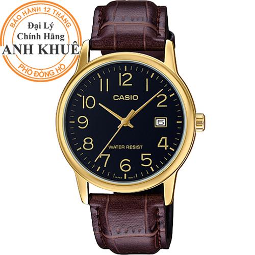 Đồng hồ nam dây da casio anh khuê mtp-v002gl-1budf
