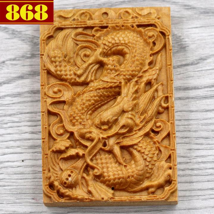Mặt gỗ hoàng đàn tượng rồng MG54