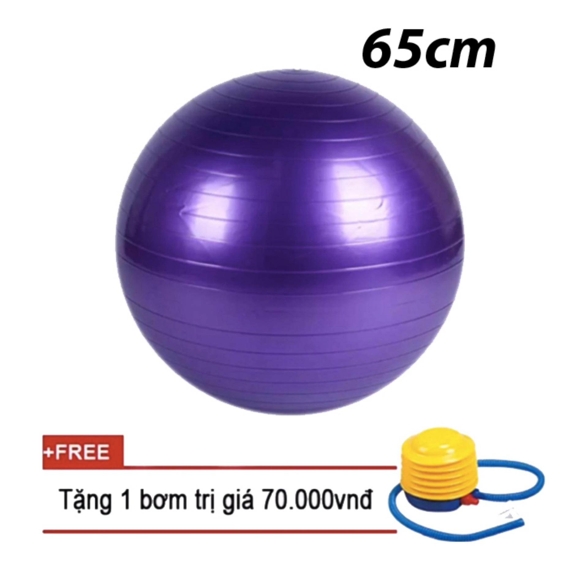 Bóng Yoga Chơn 65cm + 1 bơm +1 Van Chặn Khí