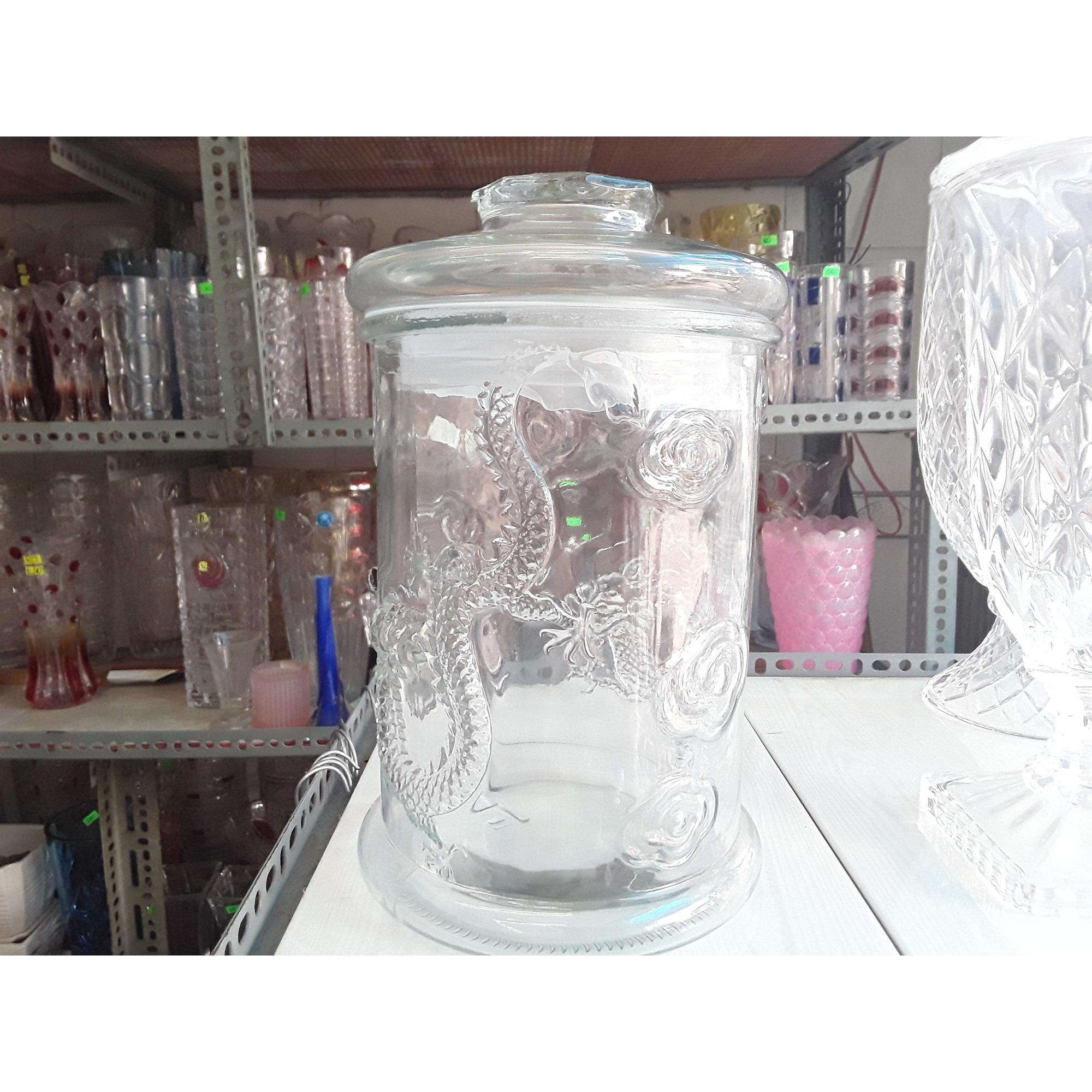Bình thủy tinh ngâm rượu Ống Rồng 6l không vòi