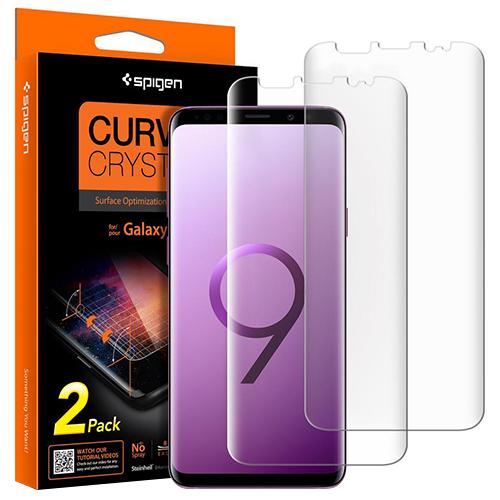 Miếng dán cường lực SamSung Galaxy S9 Plus Spigen Screen Protector Curved Crystal HD