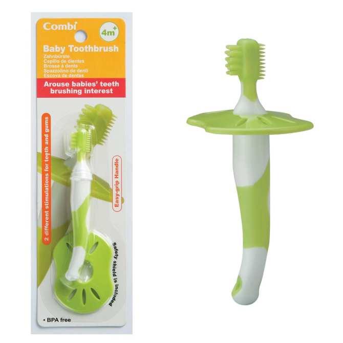 Bàn chải đánh răng trẻ em bước 1 Combi 114187 cho bé từ 4 tháng