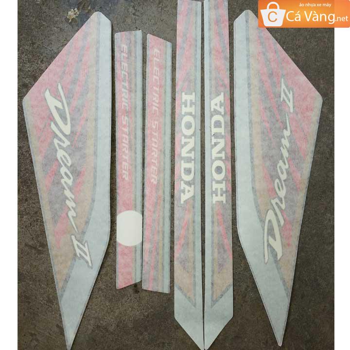 Tem xe dream ii decal xe dream ii màu nho loại zin - 3 lớp