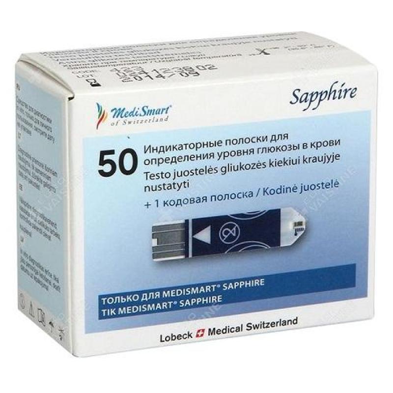 Que Thử Đường Huyết Medismart Sapphire Plus - Hộp 50 Que