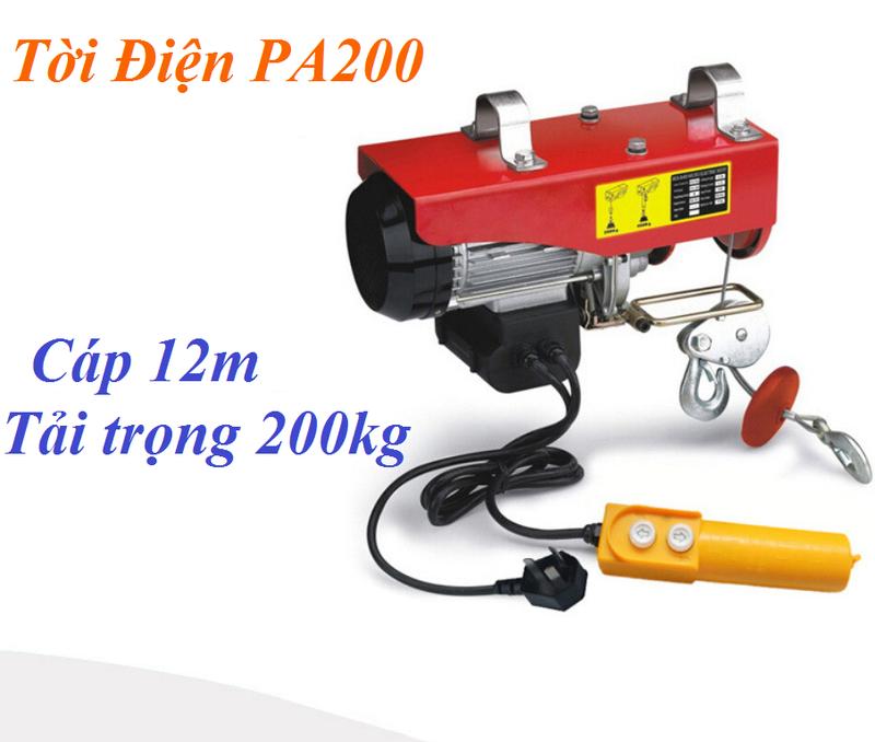 Tời điện ưu đãi đặc biệt giá cực sốc- máy tời điện pa200 cáp dài 12m