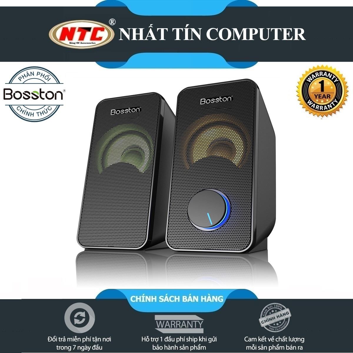 [Nhập mã LAZSOCIAL80K - Giảm 12% tối đa 80K cho đơn từ 149K] Loa vi tính 2.0 cao cấp Bosston Z220 12W led RGB 7 màu Âm thanh cực hay (Đen) - Hãng phân phối chính thức - Nhất Tín Computer