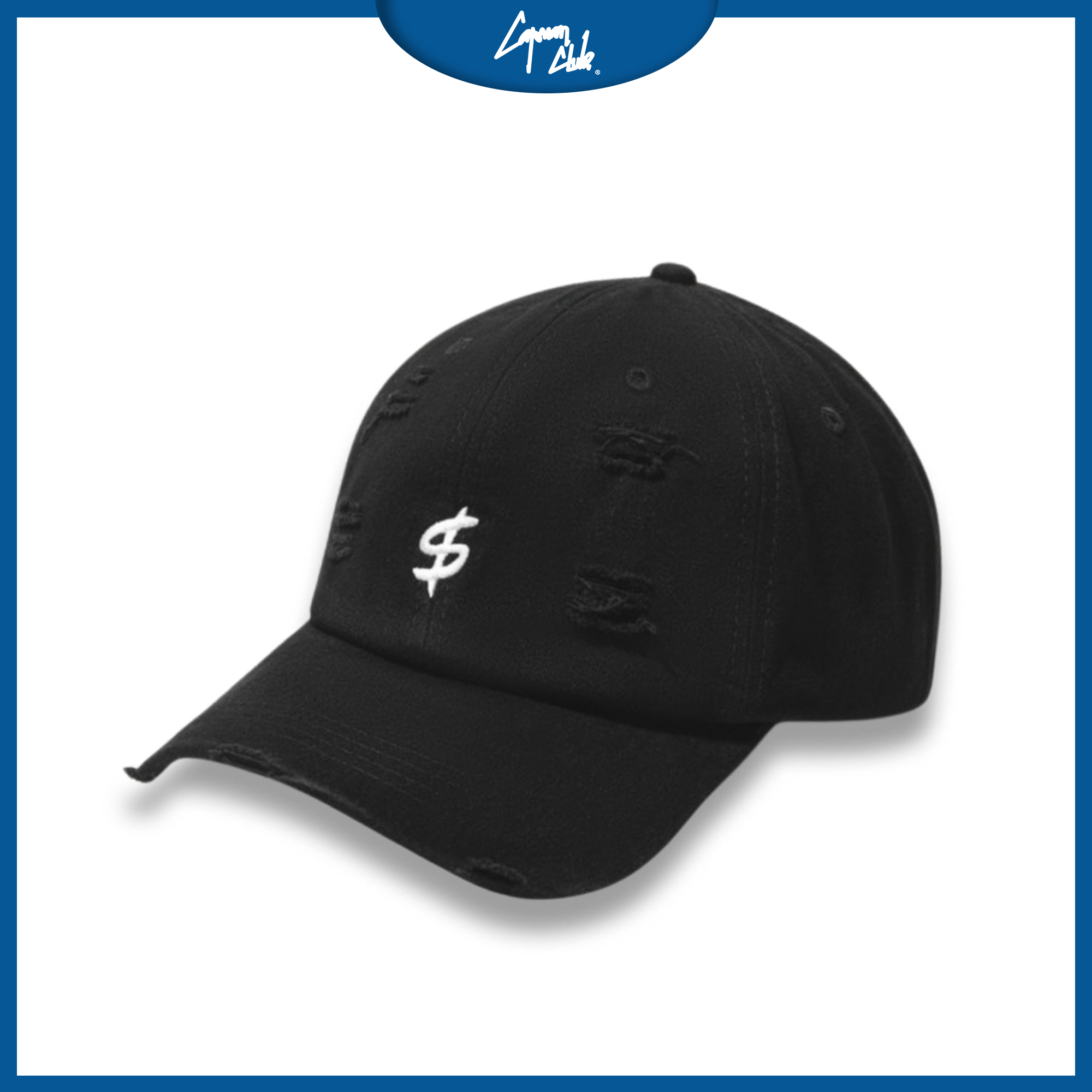 Mũ lưỡi trai jean rách màu đen CAPMAN CLUB CM20