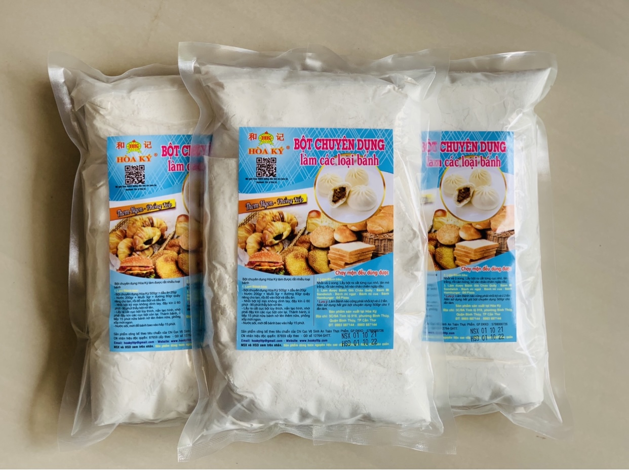 3kg BỘT BÁNH BAO trắng trộn sẵn có men, tặng kèm Giấy lót bánh, dễ làm bánh ngon tại nhà.