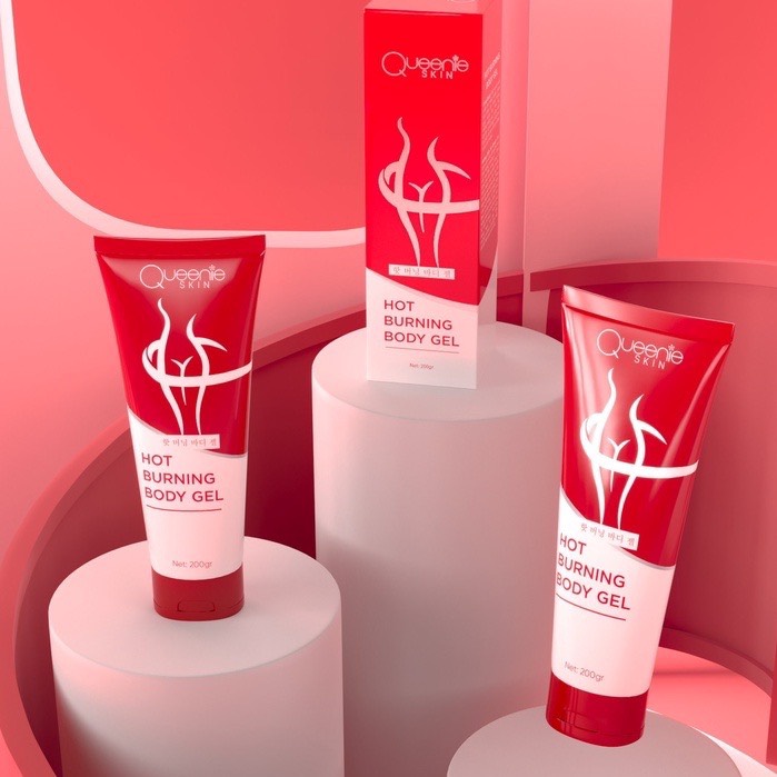 Gel tan mỡ bụng Tảo Đỏ QUEENIE, kem đốt mỡ thừa giảm cân hỗ trợ dáng đẹp eo thon 200gr