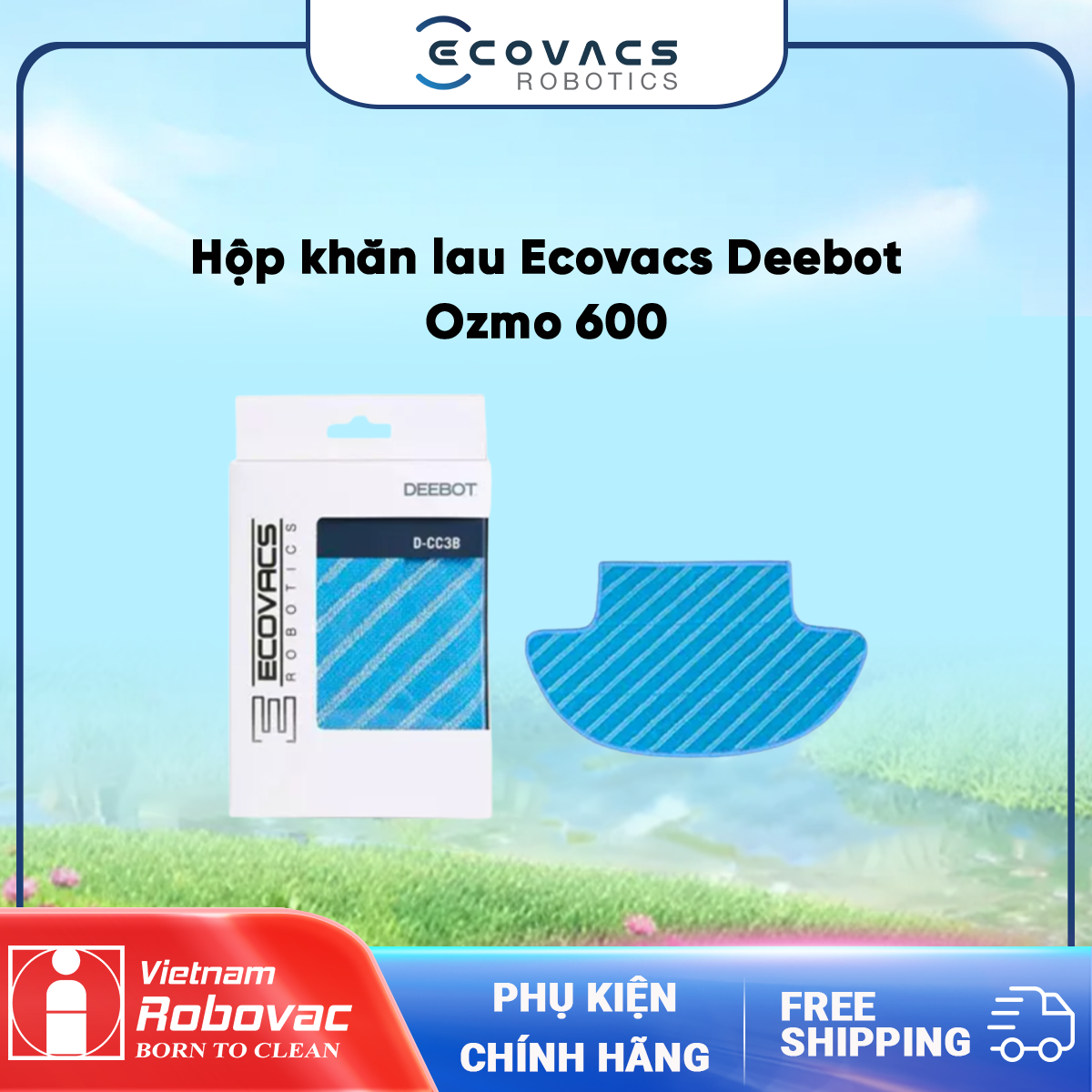 Hộp khăn lau Robot hút bụi lau nhà Ecovacs Deebot ozmo 600 _Hàng chính hãng
