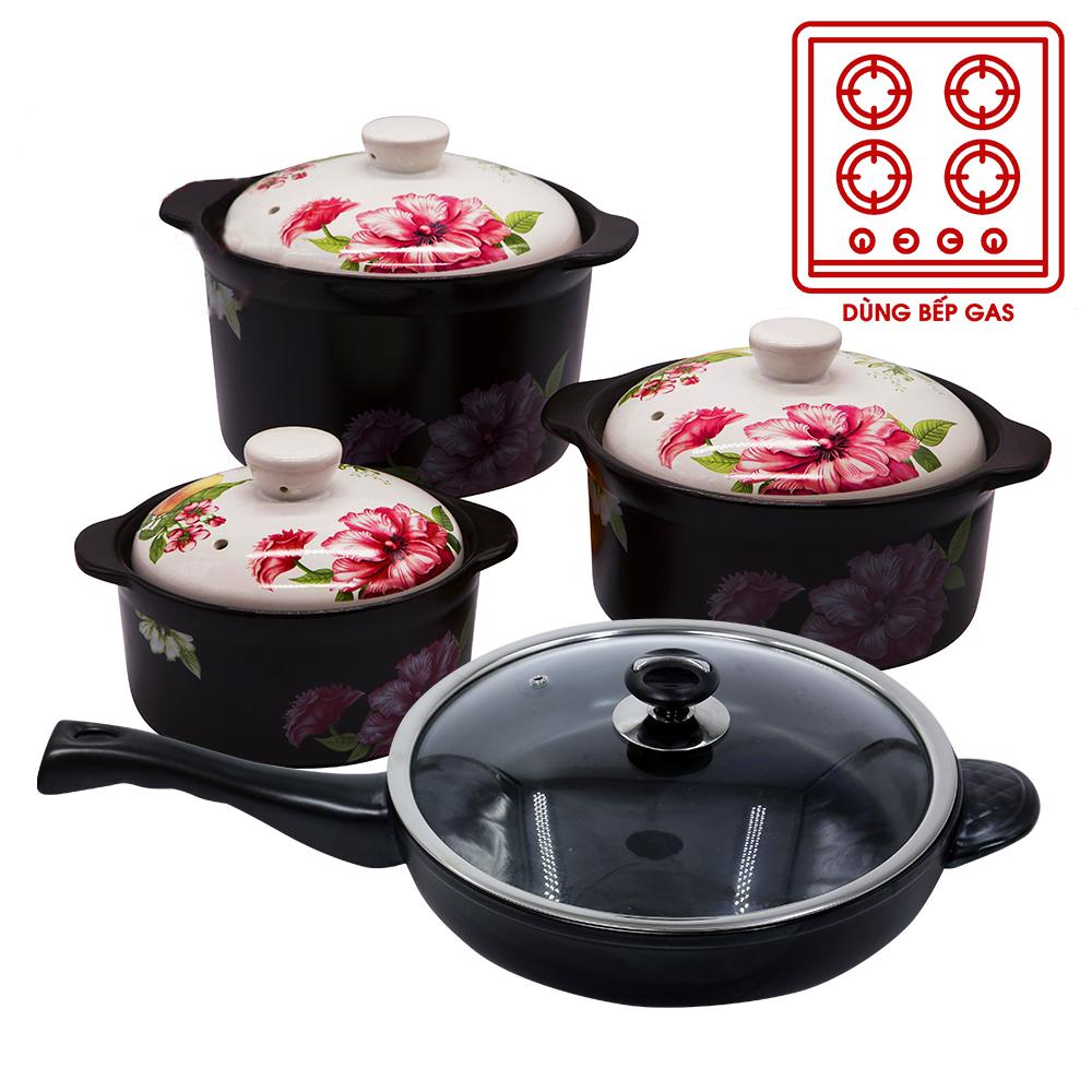 Bộ nồi chảo sứ royalcooks 4 món cỡ lớn
